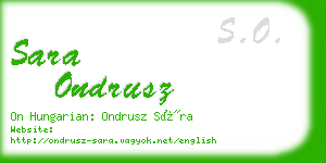 sara ondrusz business card